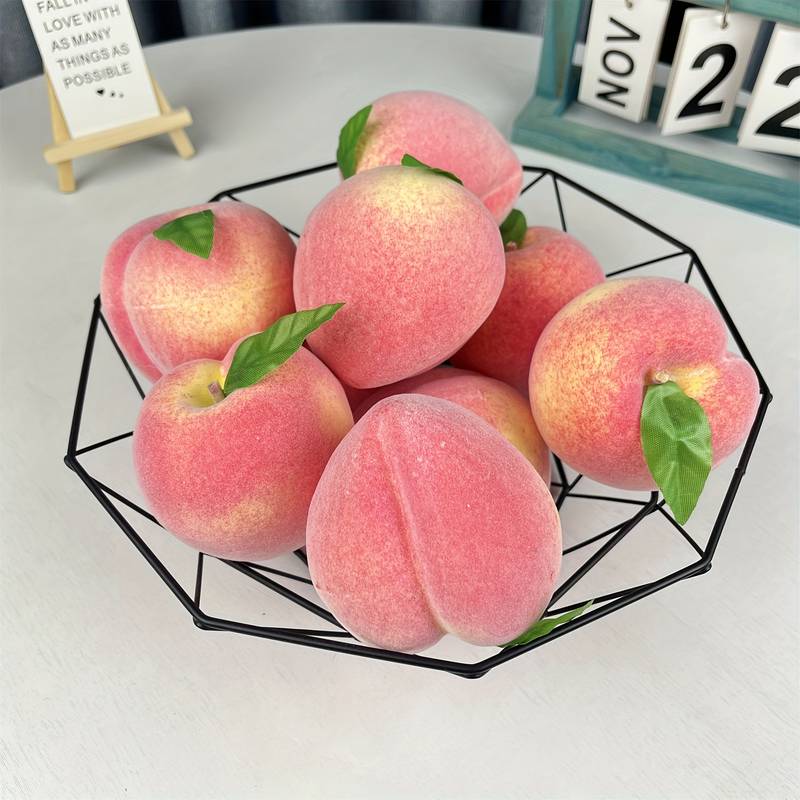 Large Artificial Peach Plastic Fruit - Pink Fake Duranzo Peach For Decor