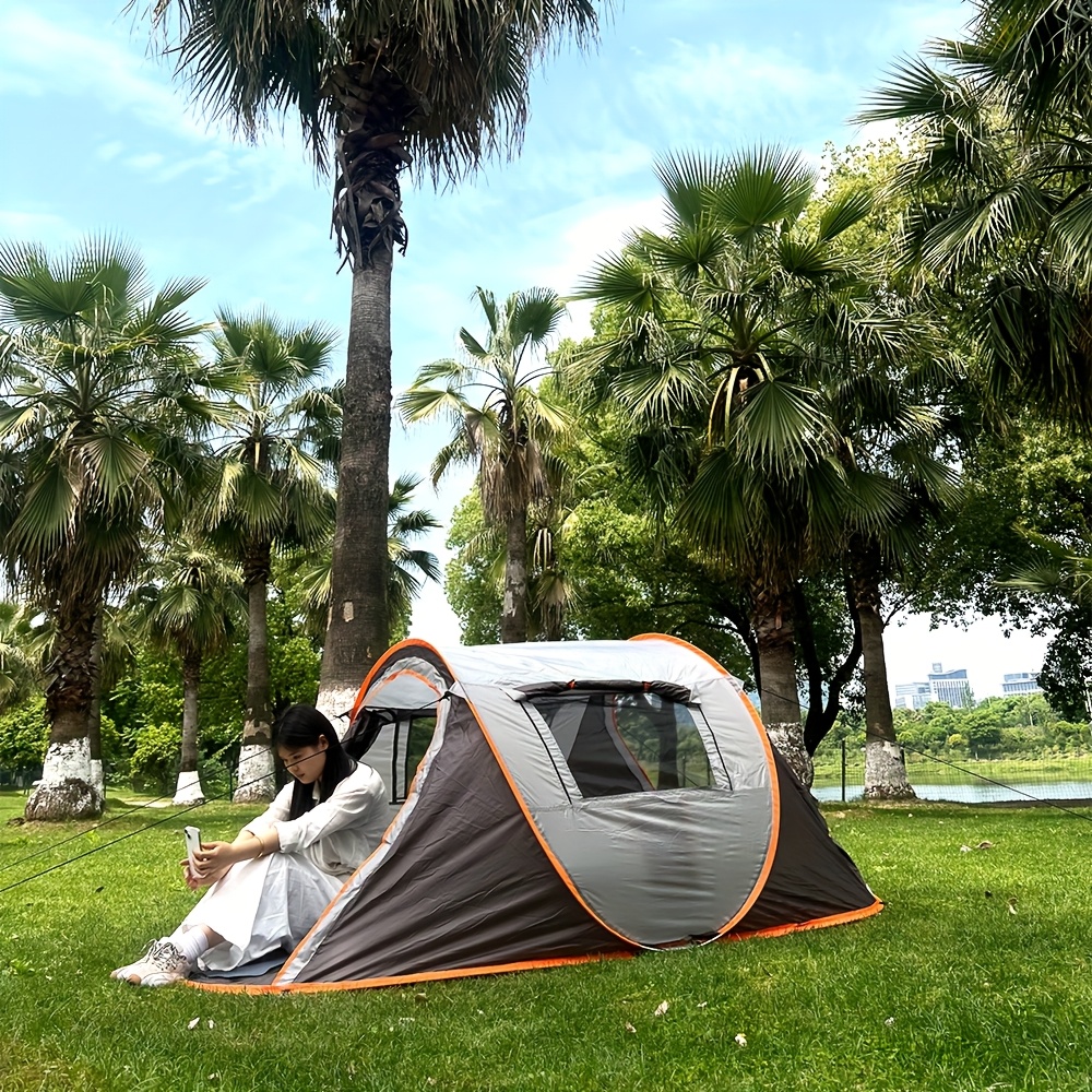 A quick pop-up tent, camping tent, 2 doors and 2 windows, family tent, hiking tent, beach tent, fishing tent, travel essential tent, suitable for camping hiking and traveling, Christmas gifts