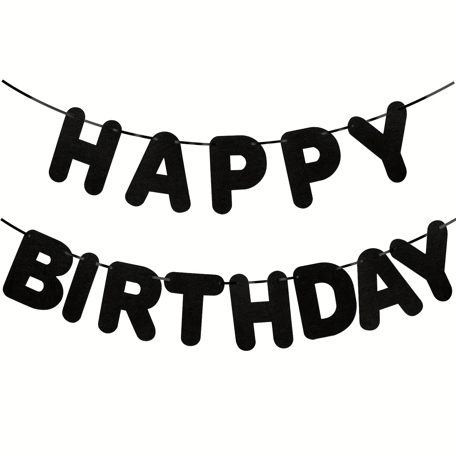 Image of Pre-worn Happy Birthday Banner - No - Felt Birthday Logo Suitable For Background Party Decoration - No Reusable Wreath 7-foot (approximately 2.2m) Strands