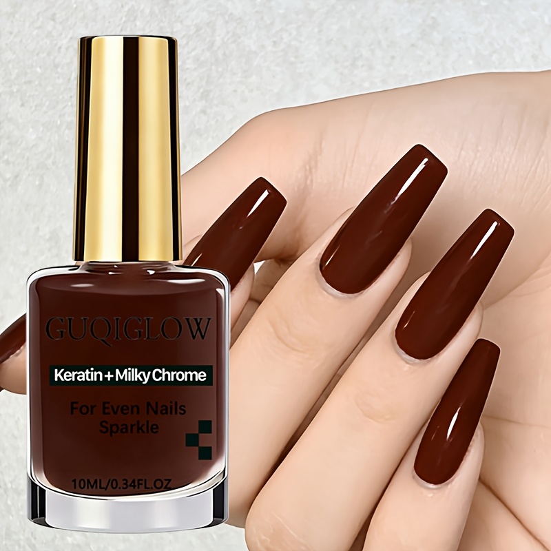 Image of Brown Chocolate Nail Polish - Natural Quick-dry, No Lamp Needed, Texture With Flawless , Perfect For Dates And Office, Exudes , Conveys , Essential For Nail Enthusiasts, Must-have For