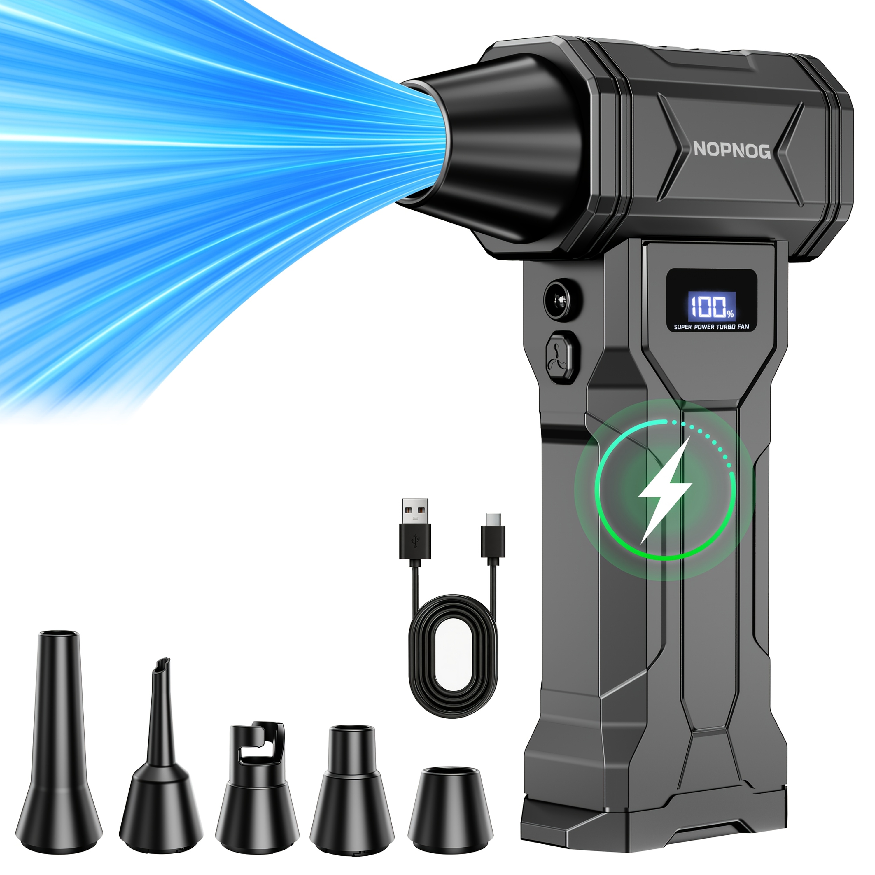 Image of Turbo Fan, 110000rpm Brushless Motor (optional Vacuum Cleaner), Adjustable Speed Rechargeable Air Blower For Pc Cleaning Car Detailing Garden Dust Leaf Removal