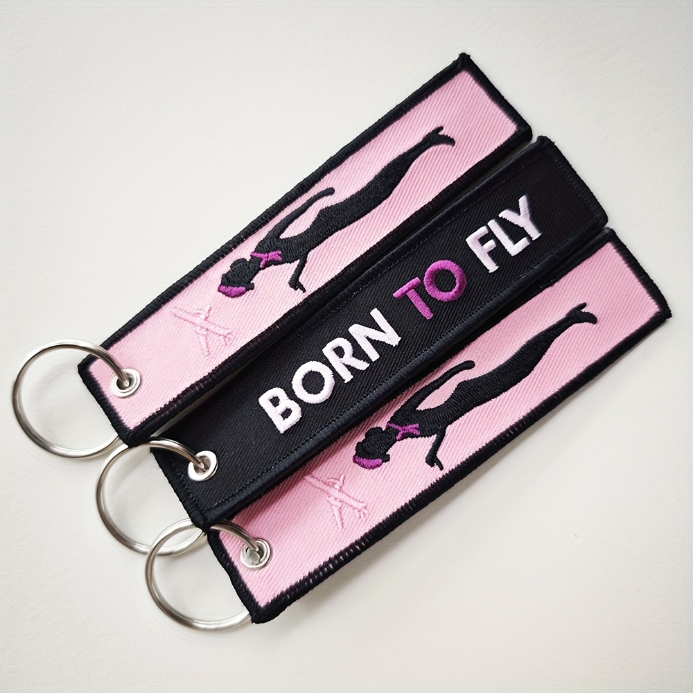 TEMU 2pcs 3pcs Stewardess Keychains For Christmas Gift Key Chains Fun Embroidery Keychain - Cool Key Backpack Charm For Motorcycle Scooter 2 Sides