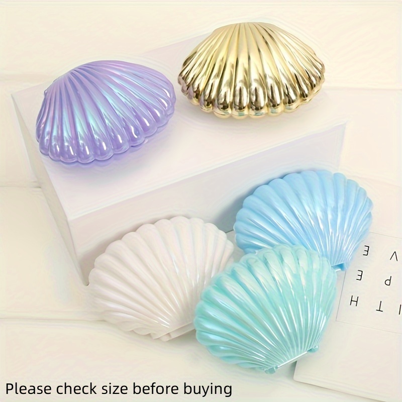 

1pc, Colorful Plastic Mini Sea Shells Candy Box, Seashell Party Favor Jewelry Storage Boxes Gift Box For Wedding Accessories, Mermaid Theme Party Supplies