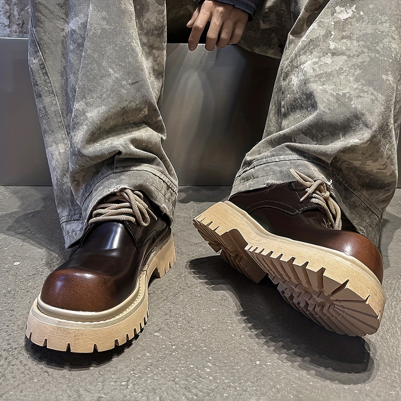 Men's Lace-Up Low-Top Shoes - Glossy Brown & Black Glossy Brown/Black/Beige/Tan/Gray/White - Minimalist Upper, Lace-Up Closure, Arch & Cushioned Rubber Sole - All-Season Casual & Semi-Formal Shoes for Men - Multi-Color Options Available - Solid Color Design with Glossy & Microfiber Lining - Lace-Up Ankle Boots for Men - Suitable for All Use, Sneakers for Men High Quality, Non Slip Shoes for Men, Fashion Shoes for Men