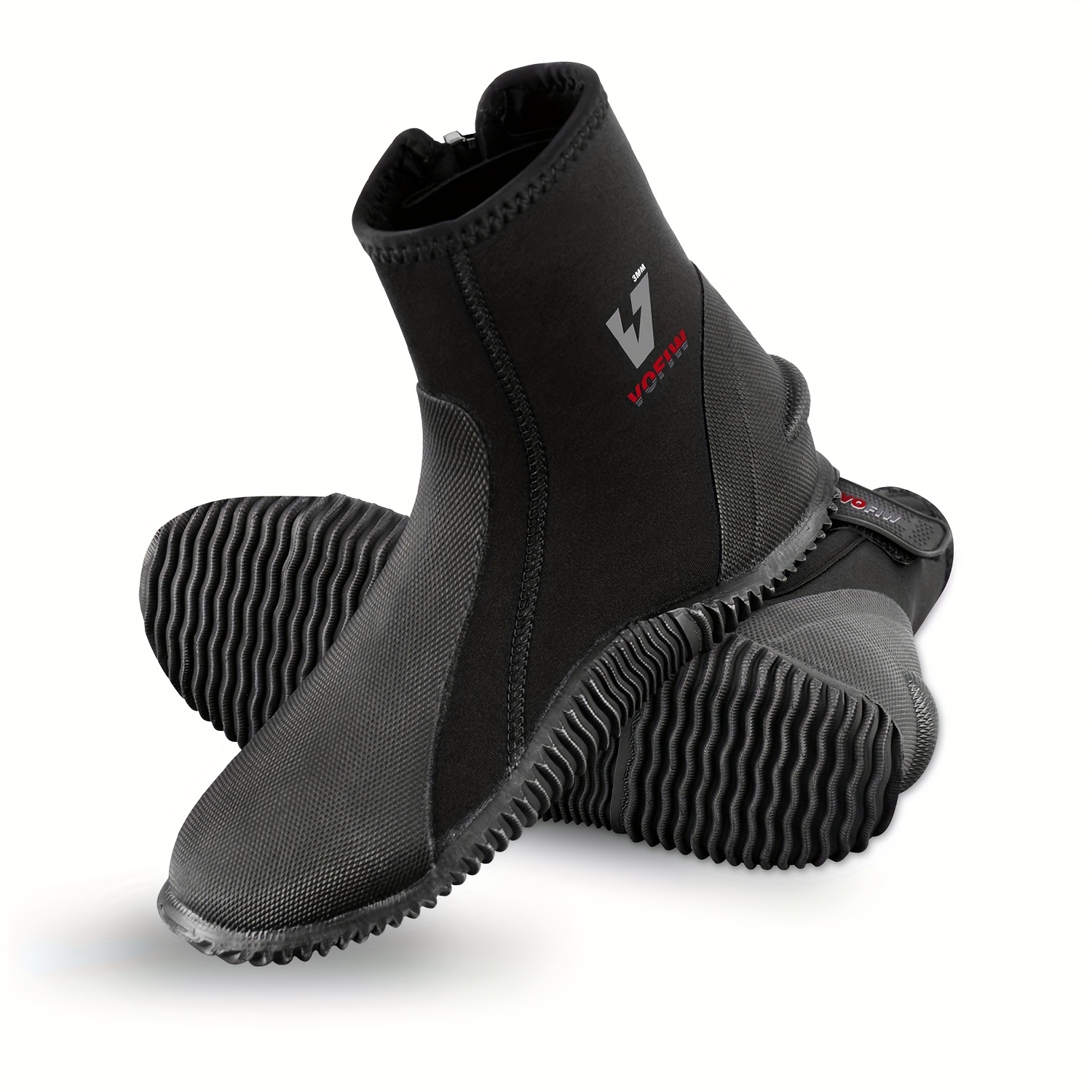   men women neoprene diving boots high top wetsuit booties with anti slip rubber sole side zipper closure blind stitched suitable for snorkeling rafting kayaking windsurfing   gear