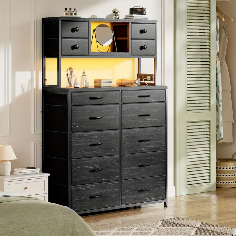 black dresser 14 fabric drawers tall dresser bedroom - Temu black dresser 14 fabric drawers tall dresser bedroom - Temu