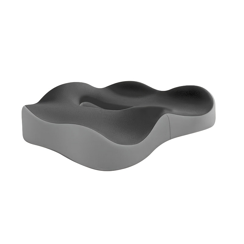 TEMU 1pc Ergonomic Memory Foam Seat Cushion With Center Design - Pressure Relief & Posture Support, Non-slip Base, Soft Polyester Cover For Office,