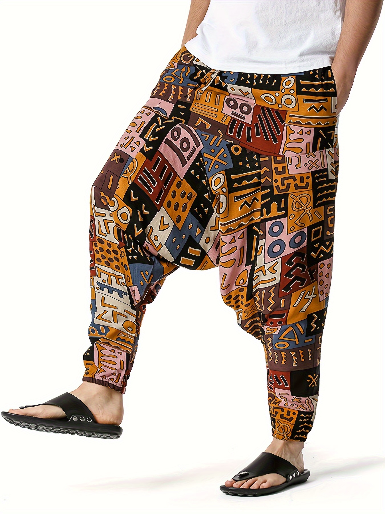 Mens 100% Cotton Casual Pants with Pockets - Cosmic Serenity Shop