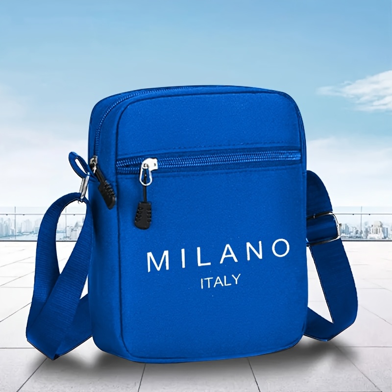 TEMU Italian Print Shoulder Bag Crossbody Bag Fashion Trendy Chest Bag Casual Multi-functional Chest Bag Casual Style Oxford Cloth Material, For