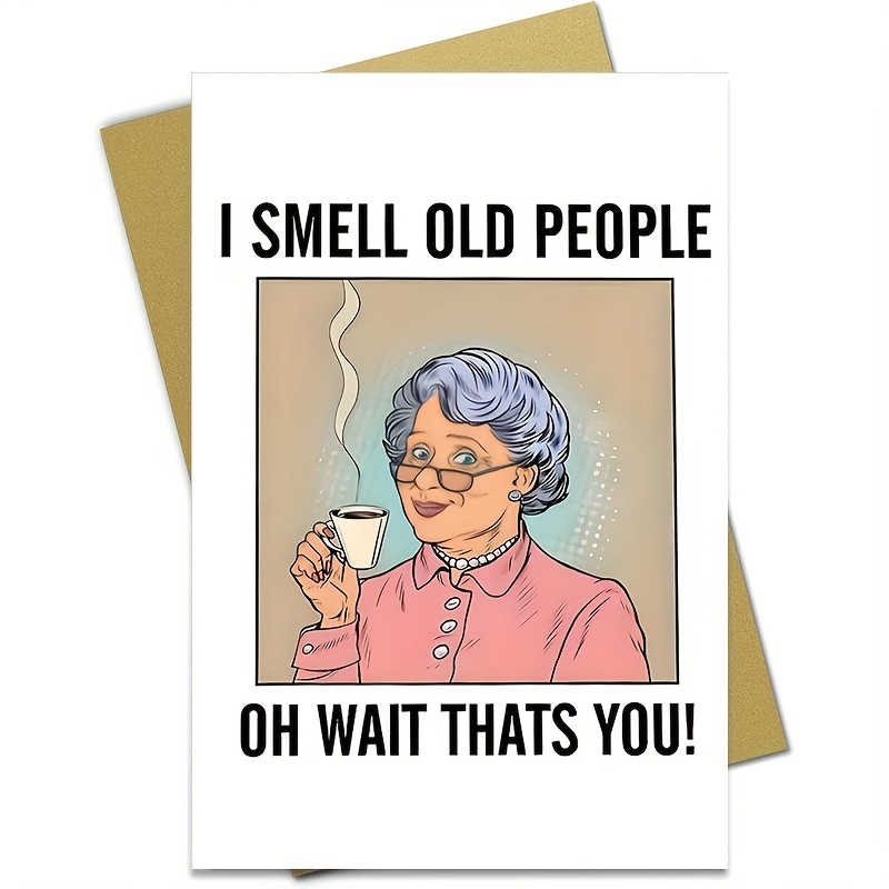 Image of 1pc Humorous Birthday Card - "old For Man" Sarcastic Greeting, High-quality Paper With Envelope, Suitable For , , Spouses - Unique Keepsake 14+, 21, 30-60 - Whimsical Suit Jacket Design