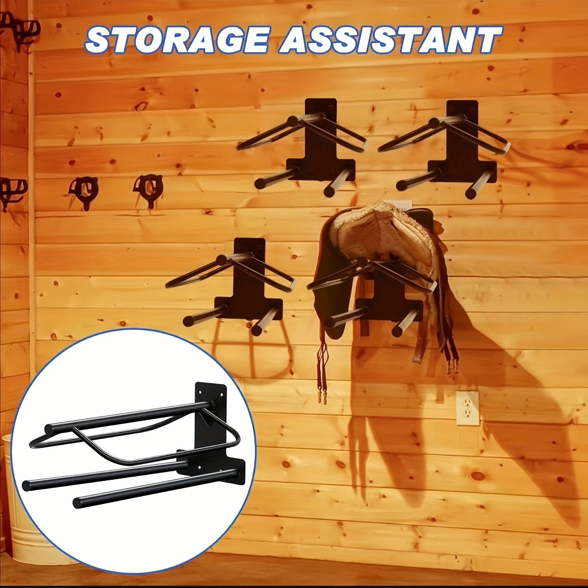 2 ensembles de porte-selle mural, support de selle avec barre de coussin pour oc