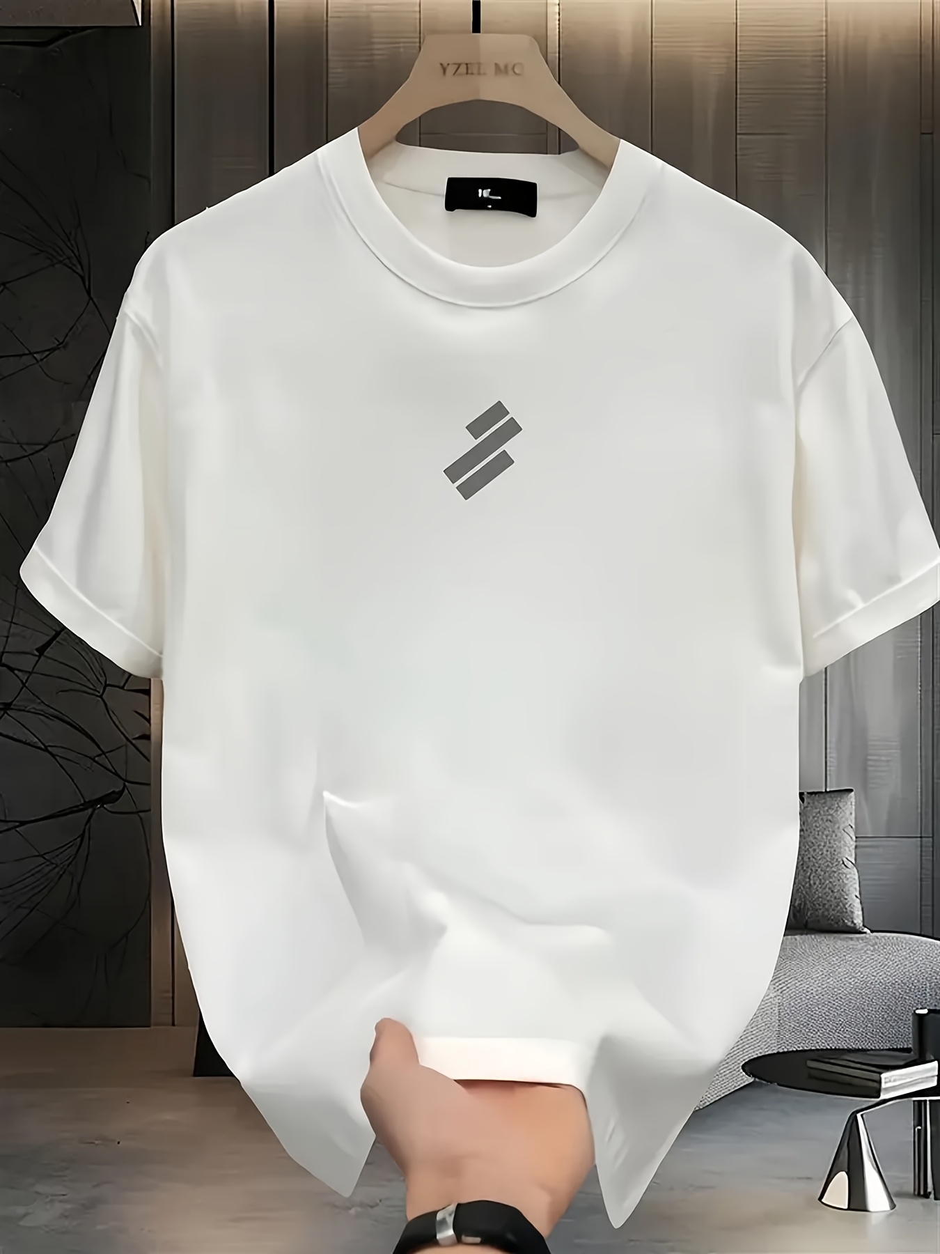 Men's Korean Japanese Style Printed Short Sleeve T-Shirt, Versatile Summer Top