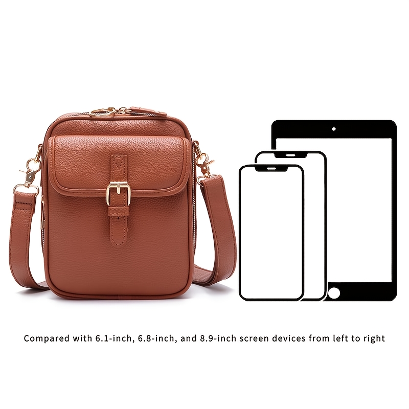 Women's Faux Leather Crossbody Bag, Multifunctional Large Capacity Purse