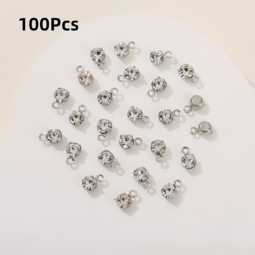 TEMU 100pcs Colgante de Diamantes de , Piedra de , Adecuado para Aretes de Mujer, Collares, Tobilleras, Pulseras, Fabricación de Joyería a