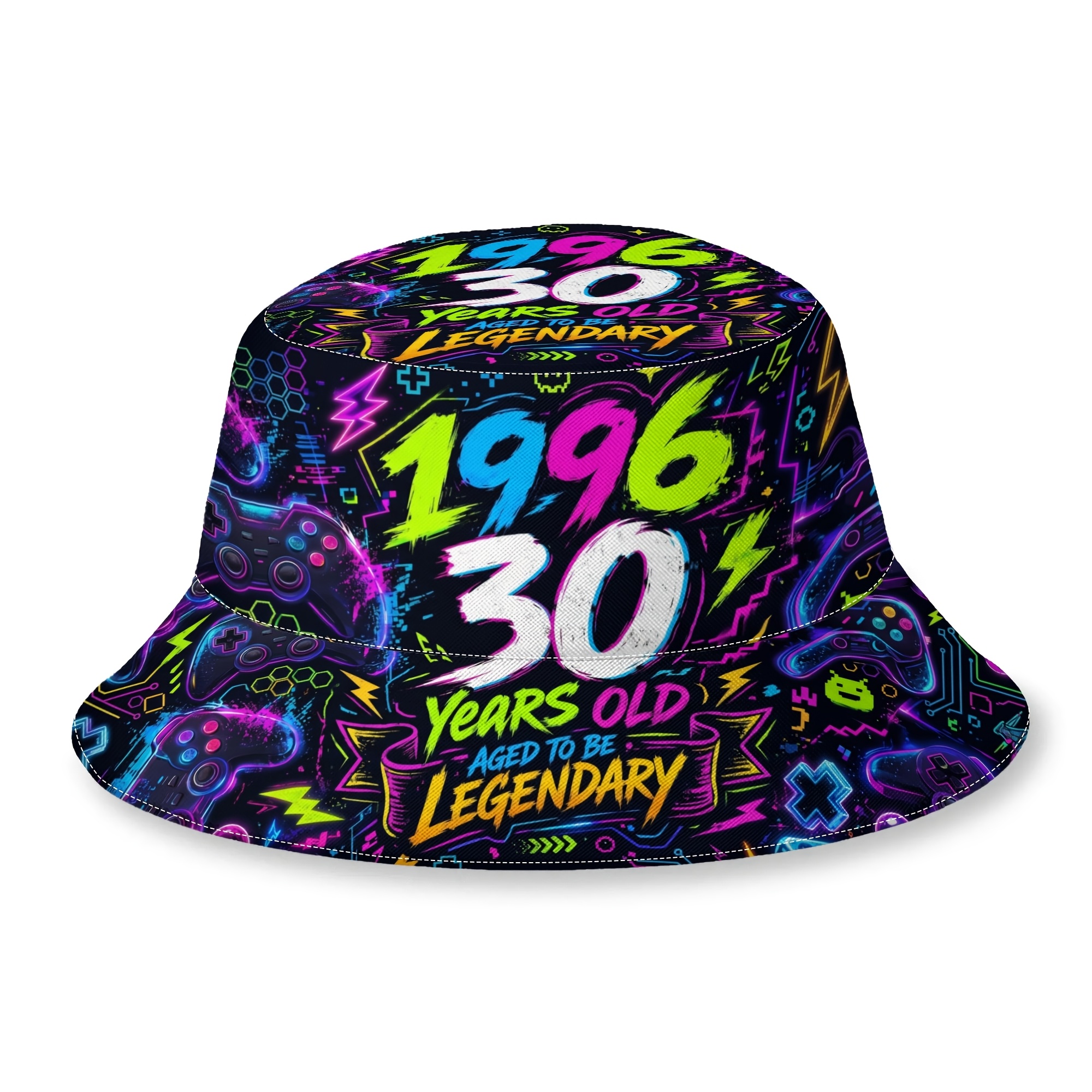 TEMU 1pc 's 1996 30th Birthday Bucket Hat - Retro 30 Years Old Cap Suitable For Summer, 30 Years Celebration Gift, Unisex For - Wear, Nostalgic 1996