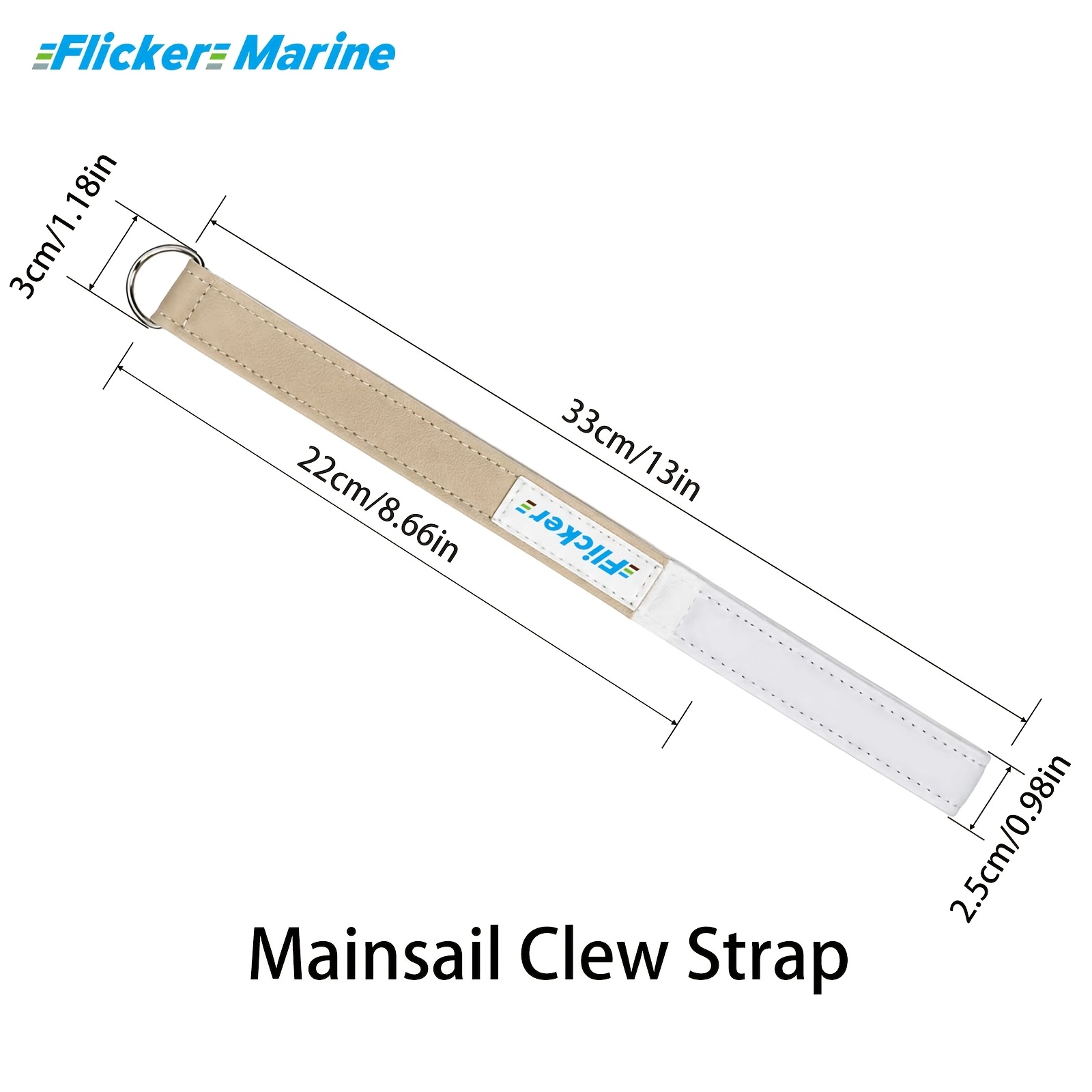 Flicker Multicolor Mainsail Clew Strap for Sailboats