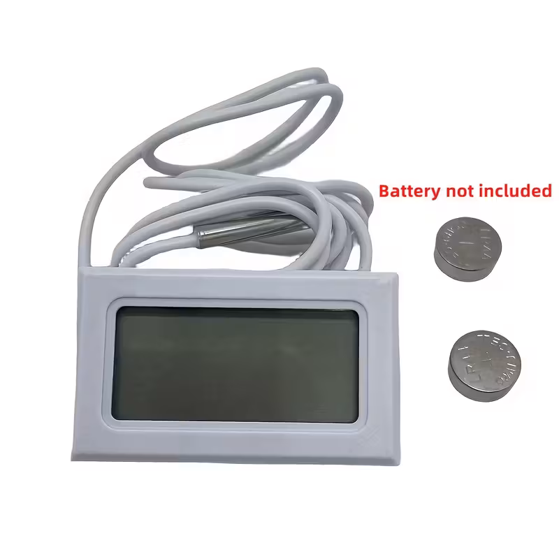 1pc refrigerator thermometer electronic digital lcd display thermometer car interior and exterior temperature gauge aquarium fish tank thermometer bath water temperature thermometer gauge with probe home supplies Product details 2