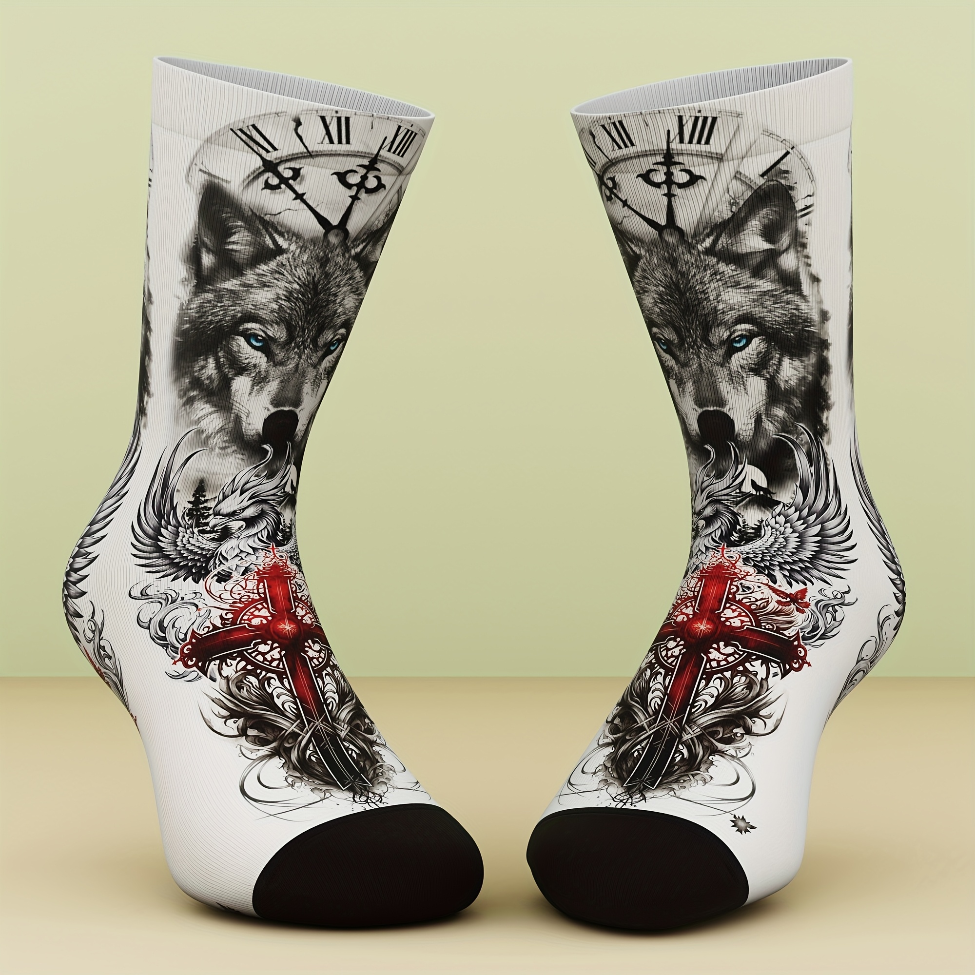 TEMU 1-pair Men' Novelty Socks With 3d - Technology - Novelty Sock Gift Suitable For Outdoor Activities & Themed Events, Comfortable Wearable (hand
