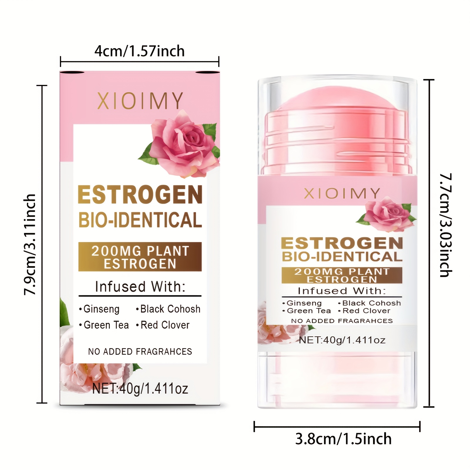 Women's Emotional Care Cream, Gentle Body Cream, Natural Estrogen, Ginseng, Black Cohosh, Green Tea, Red Clover, Alcohol-Free, Refreshing Scent, Suitable for All Skin Types, 2 Jars - Image 6
