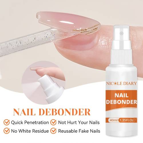 40ml nail debonder remover for gel reusable press on nails removal liquid easy soften manicure false nail tips tool