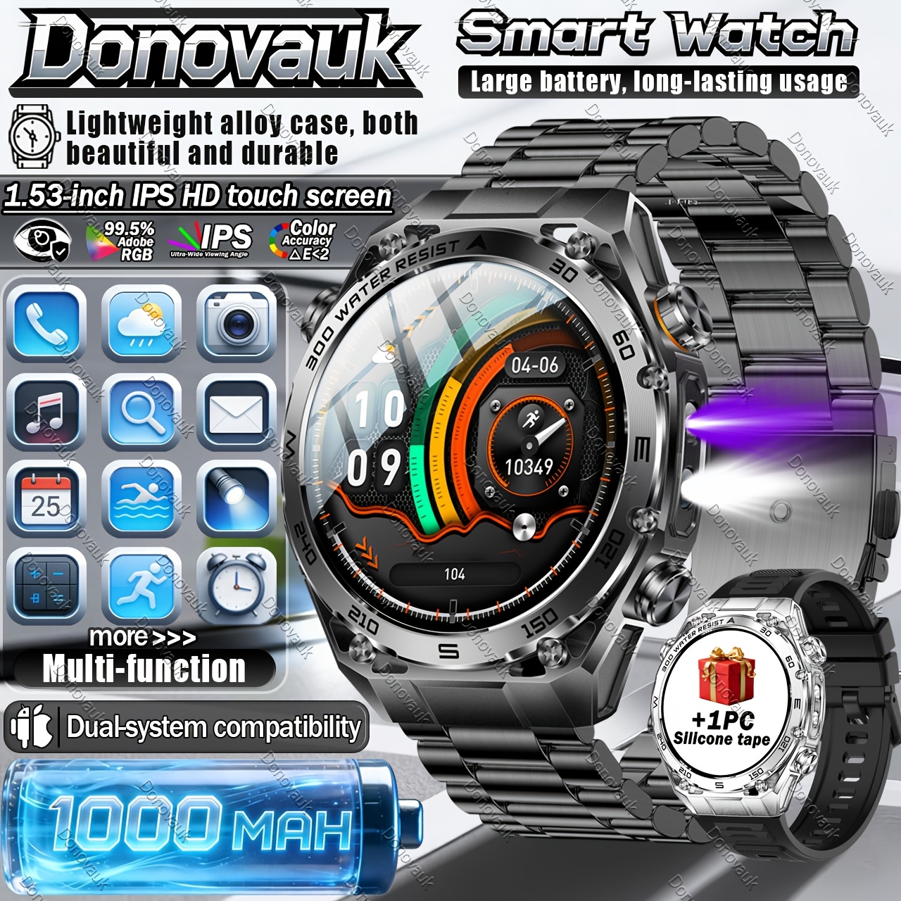 Durable Smartwatch with Lightweight Alloy Design