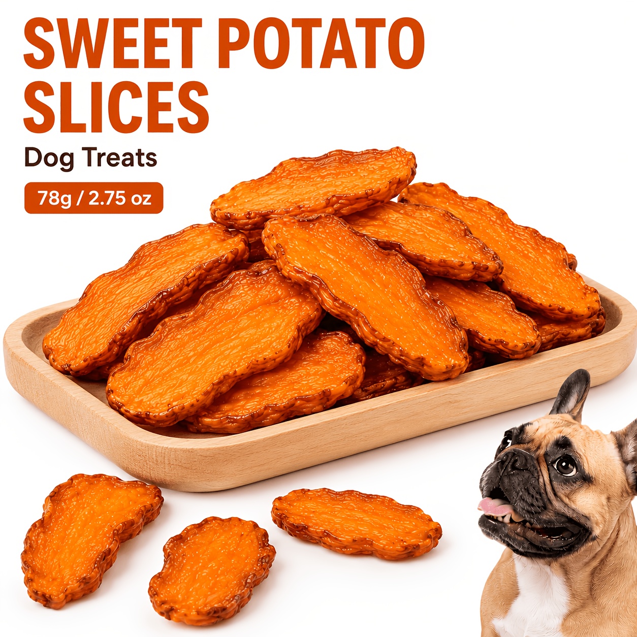 TEMU Sweet Potato Dog Treats, Dried Sweet Potato Slices For Dogs, Pet Snacks, Dog Treats, Daily Rewards For Small Medium And Large Dogs
