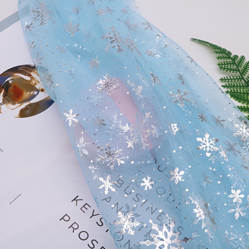 TEMU Silvery Snowflake Pattern Table Runner 70 X 200/300 Cm, Transparent Mesh Tulle Table Runner, Wedding Tablecloth, Exquisite Party Table