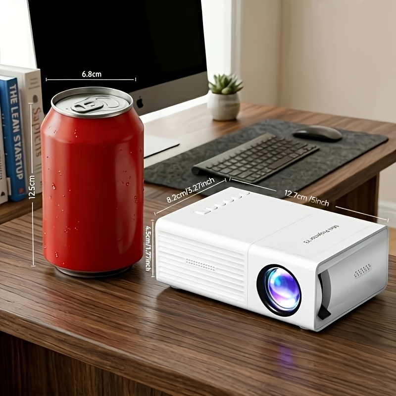 Portable Mini Projector, Lcd With Built-in Speakers And Remote Control, Compatible With Ios, , Windows, Usb Projector For Movies And Gaming, Support 1080p Native 480p