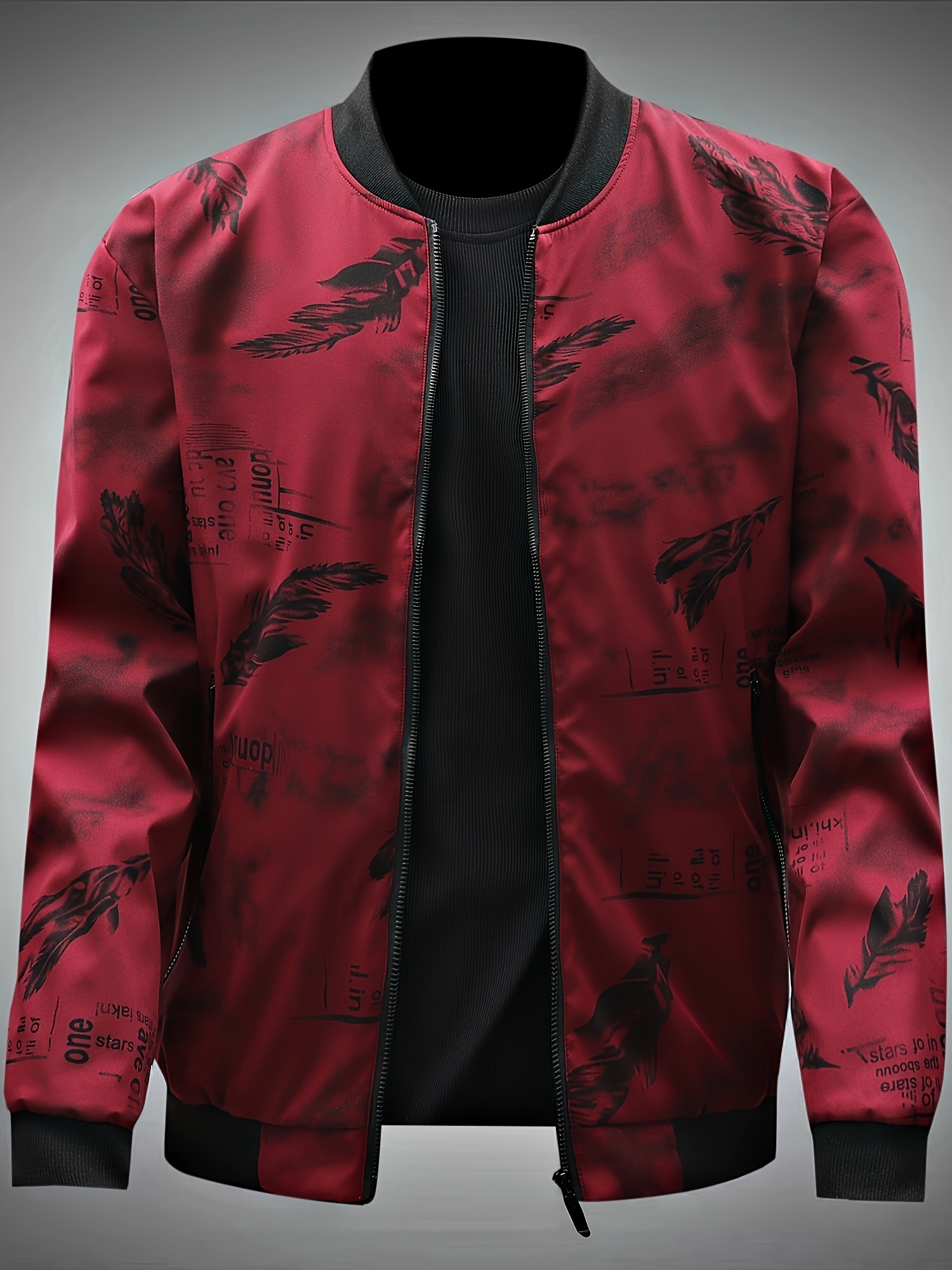 2024 New Arrival Mid-Age Print Fashion Baseball Lapel Jacket for Men Spring And Autumn Casual Workwear Men'S Outwear