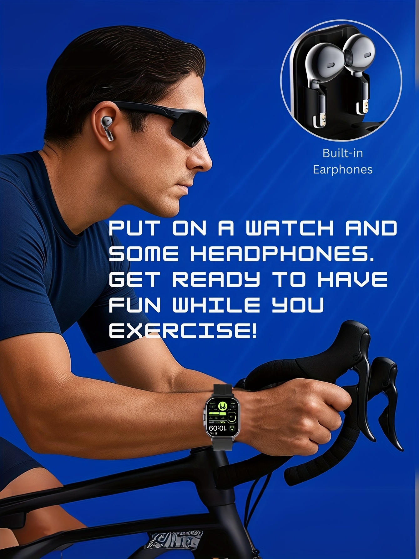 EFFEOKKI 2-in-1 Smart Watch with Earbuds Wireless 2. 01 Inch Display TWS Earphones Headset Make Answer Call Sport Smartwatch for iPhone Android Smartphone