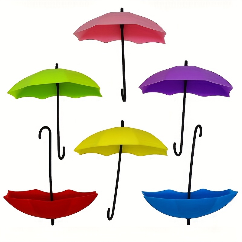 

6-pack Colorful Umbrella Key Hooks, Fashion Style Wall Mount Key Holder, Easy Install Decorative Organizer Rack For Home And Office Use