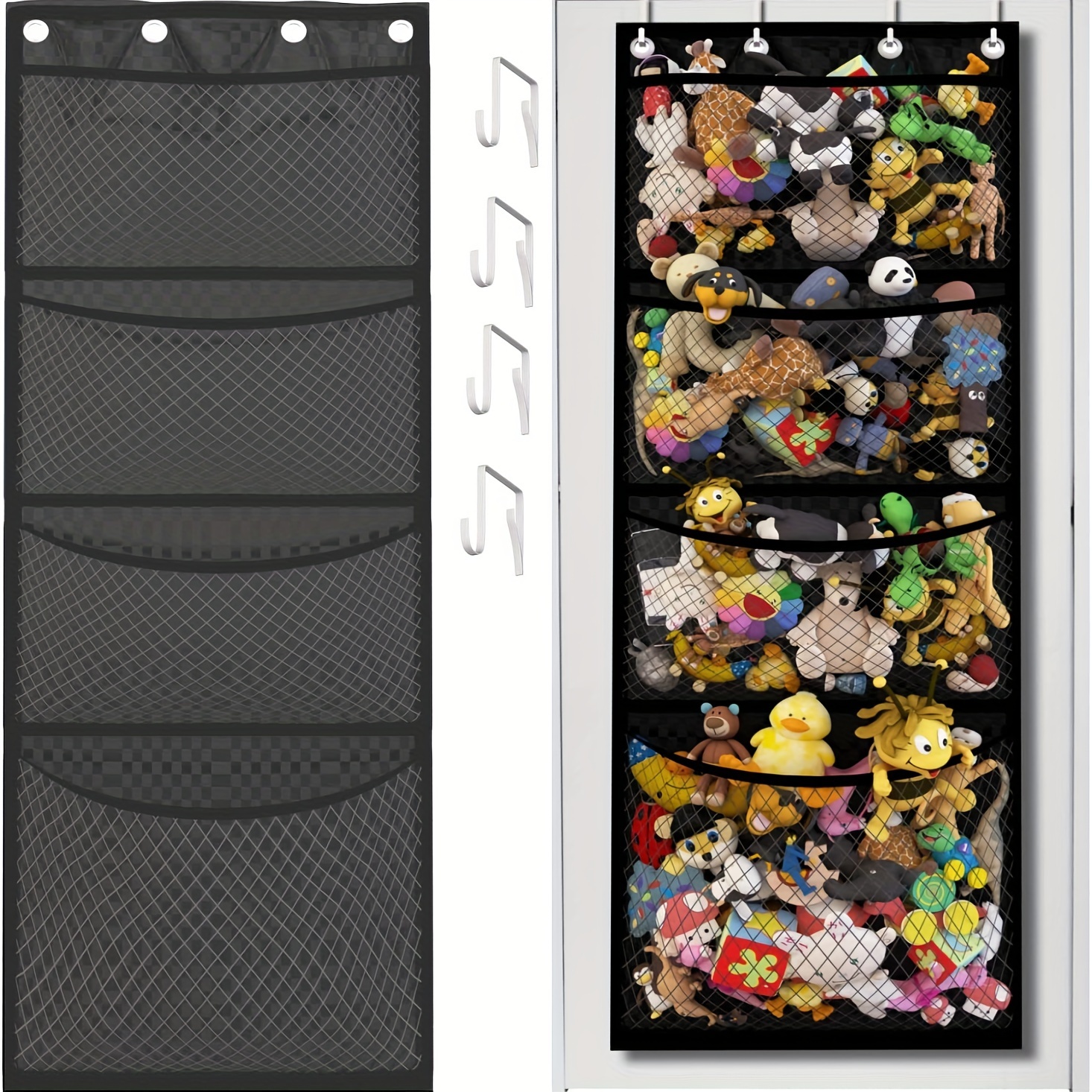 

1pc Plush Toy Hanging Bag, Wall-mounted Doll Storage Bag, Display Rack Christmas, Halloween Gift