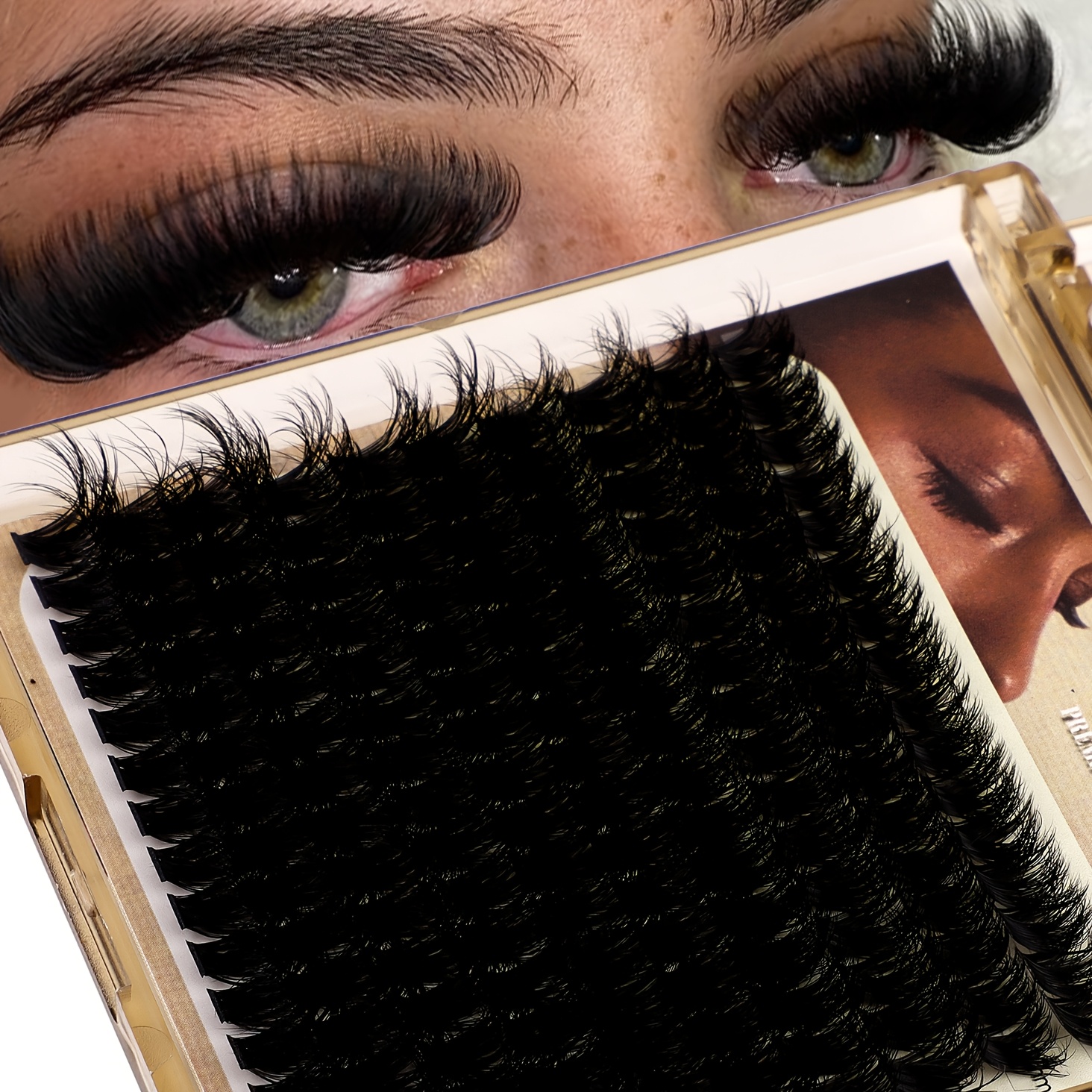 TEMU 10 Trays 160d Mink Eyelashes 10-18mm Mixed Lengths 3d Thick Individual Lash Extension Tool