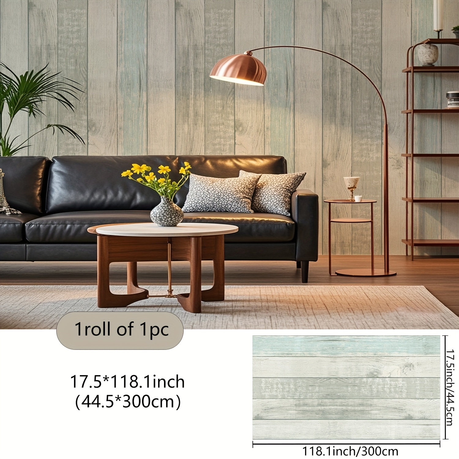 1roll Woodgrain Pattern Wallpaper, Wallpaper Peel And Stick Large Roll, Easy To Wallpaper, Door Sticker Wallpaper, Kitchen Wallpaper, Decor Vinyl Wallpaper, Used In Bathroom, Bedroom, : 17.5*78.7 In