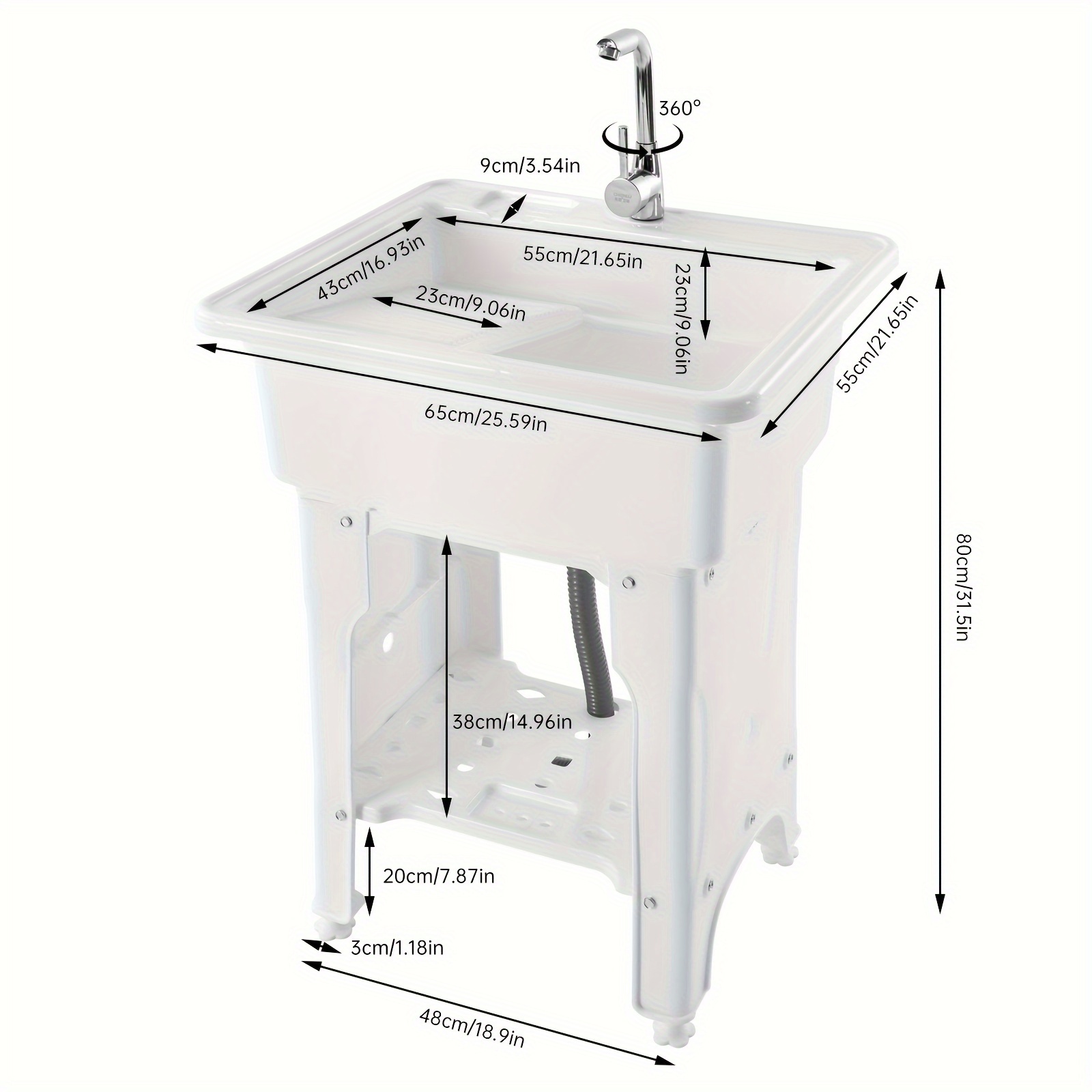 1pc laundry utility sink freestanding outdoor washing tub wash station sink faucet details 0