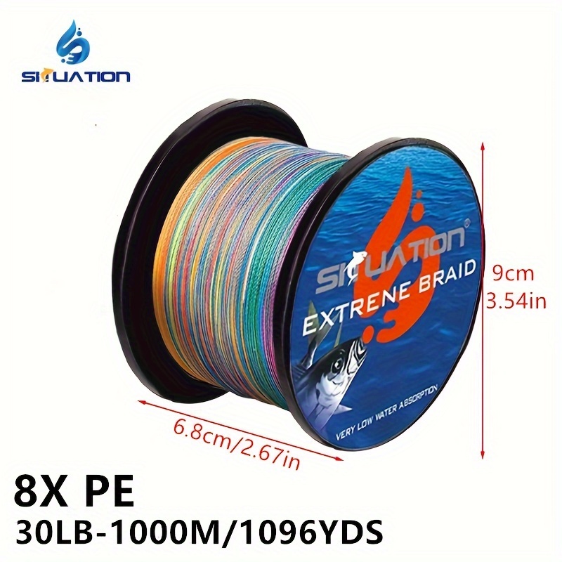 E-shop 8 geflochtene 8XPE Angelschnur, 1000M/1096YDS/3280FT, ultrastarkes Zugvermögen, geeignet zum Angeln und Netzwirken