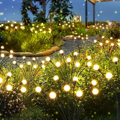 solar firefly string lights 80 led outdoor garden pathway lights solar powered decorative lighting for patio yard weather resistant plastic with included hardware
