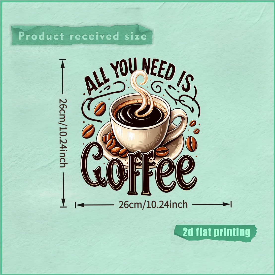TEMU 2d Flat, 1pc American-style Coffee Cup Pattern 2d Flat Glass Static Cling Sticker, Indoor Decoration, Pet Material, Glue-free, Traceless, And