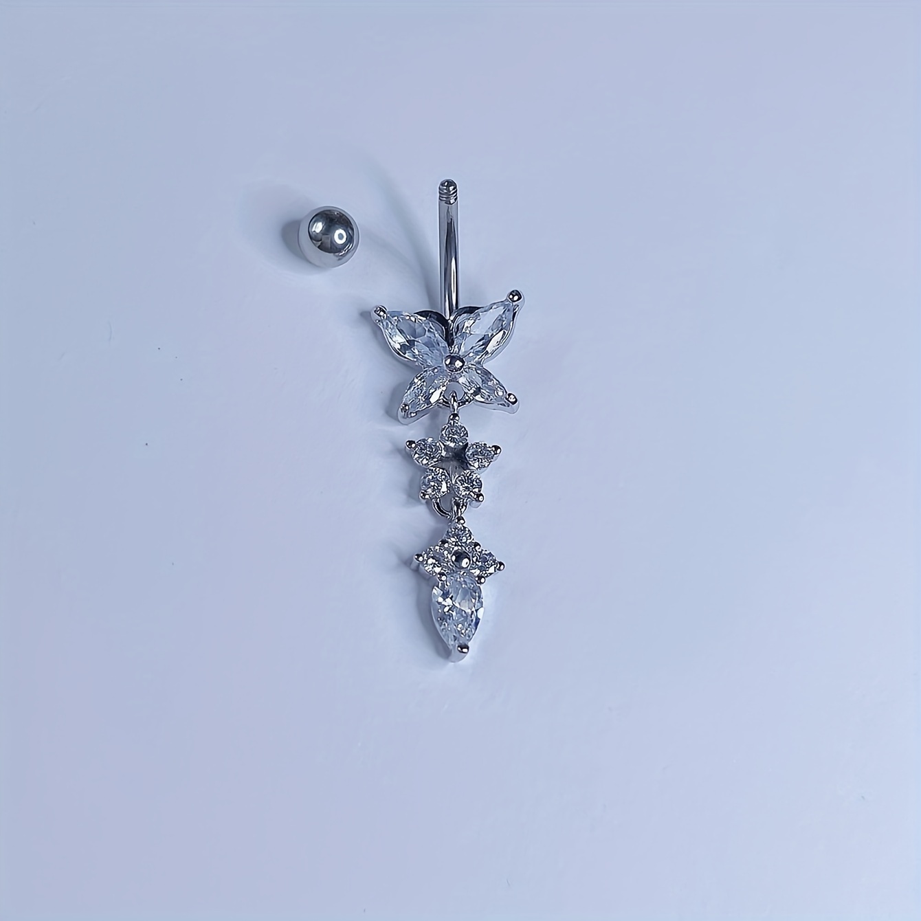 10 Piercing Per Ombelico - Pendenti A Cuore E Farfalla, Barbell Lunghe, Per Donne - Foto 5