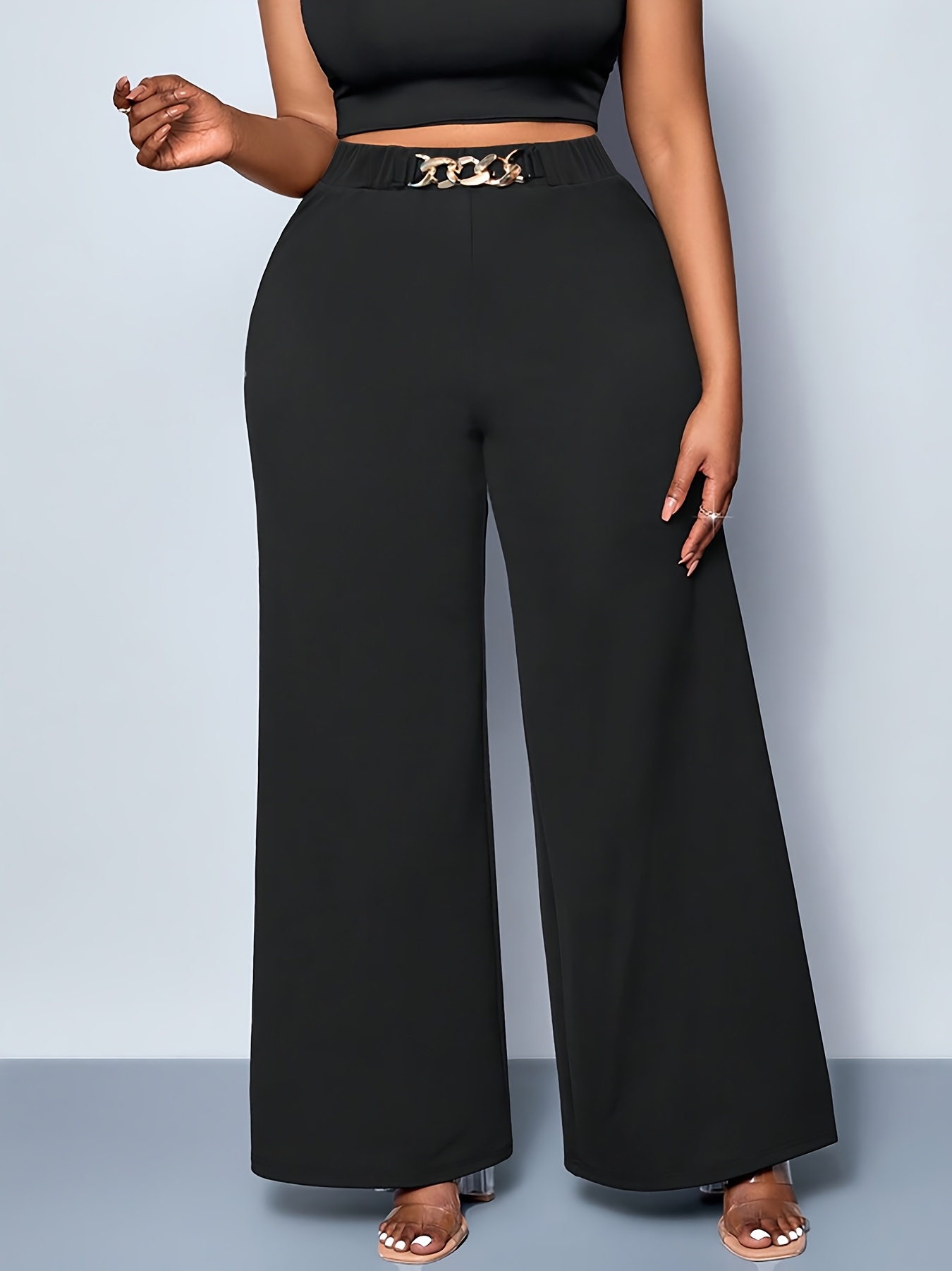 plus size womens summer pants casual loose straight leg - Temu Kuwait