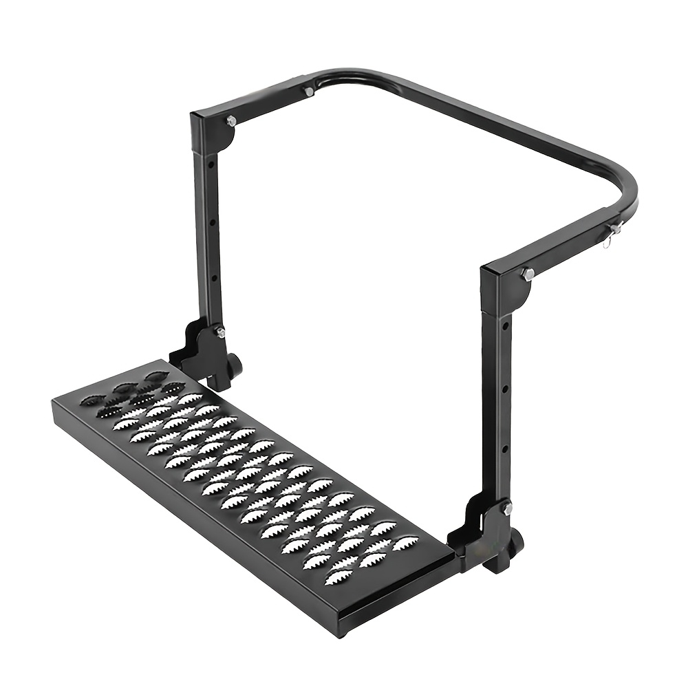 TEMU Heavy Duty Folding Tire Step For Truck Suv Rv, Adjustable Tire Mounted Step Fits 10.2"-14.4", 300 Lbs Load Capacity, Shark Jaw Non-slip Steel