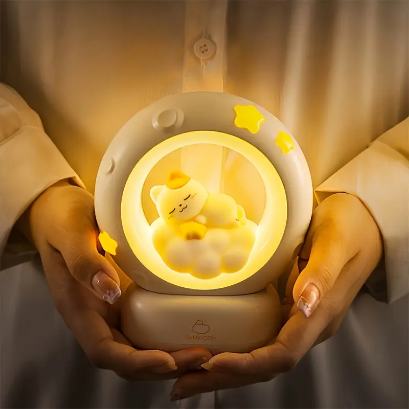 1pc sleeping lamp usb rechargeable companion sleeping lamp dimming table lamp 3 levels of brightness adjustment soft decompression lamp decorative cute sleeping bedside lamp for bedroom living room holiday gift Product details 1
