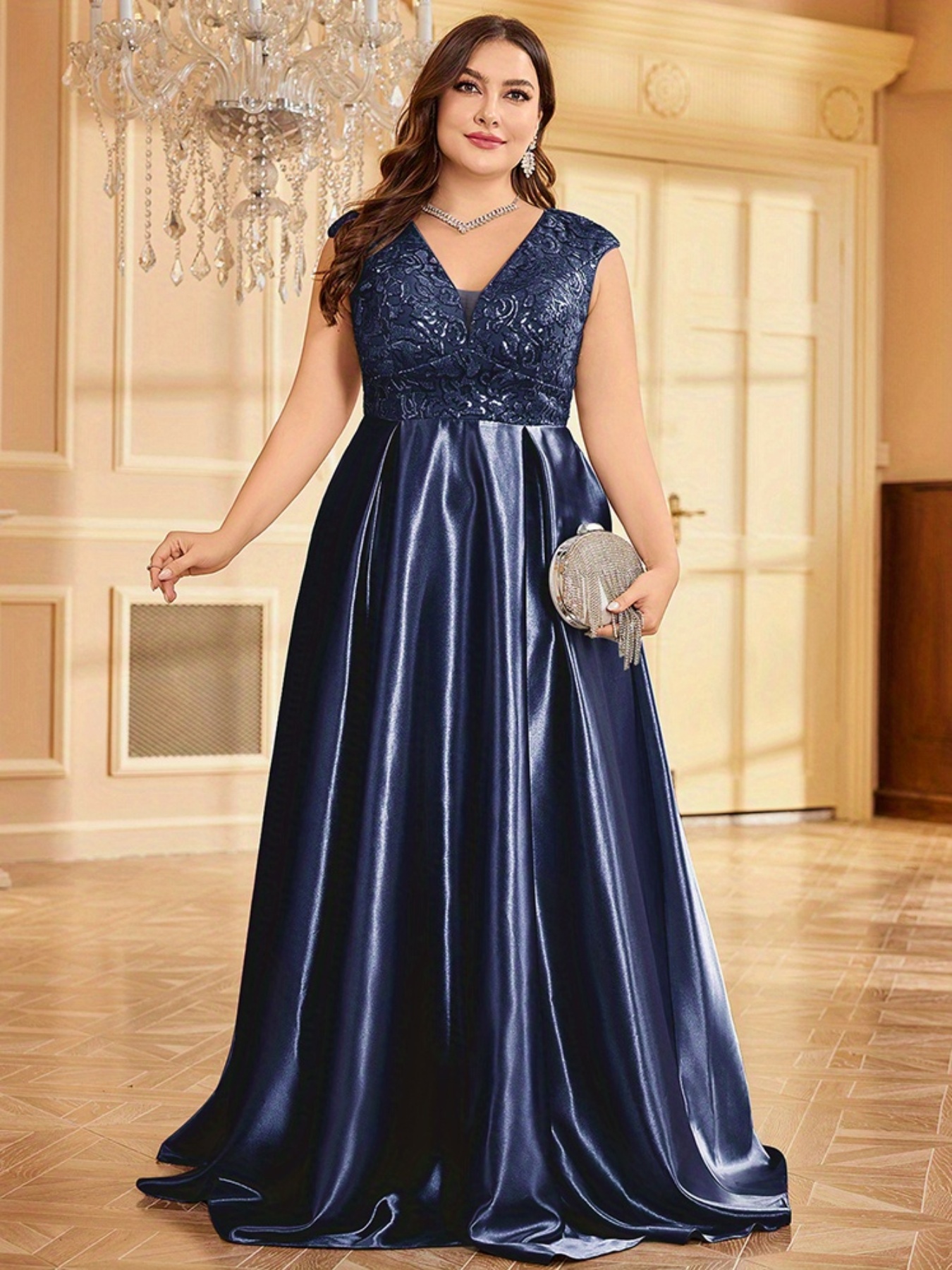 plus size elegant stylish long formal evening gown women - Temu