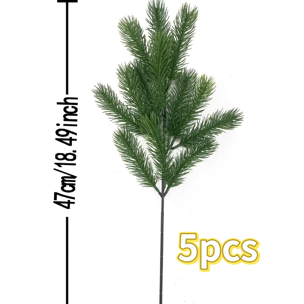 TEMU 5 Artificial Pine Branches, Christmas Tree Filler, Realistic Artificial Christmas Greenery Pine Branches And Stems, For Christmas Decorations
