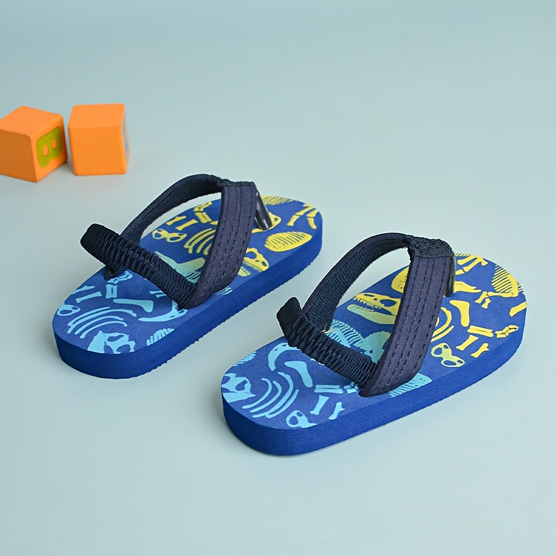 halloween christmas boys yellow blue cartoon dinosaur printed flip flops comfortable and   slippers pattern random