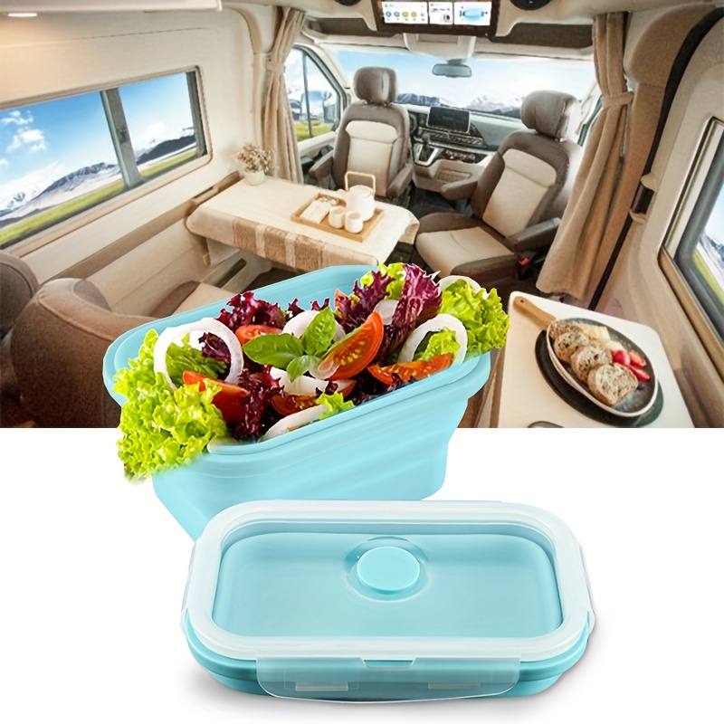 

Foldable Silicone Insulated Lunch Box, Fruit Plate Salad Box, Microwave And Refrigerator Available, Travel Utensils, Rv Kitchen Supplies