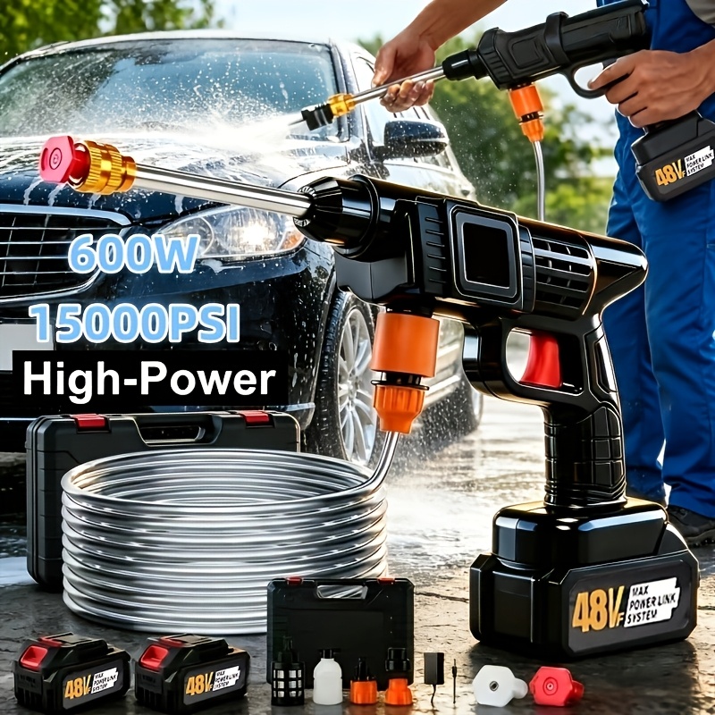 TEMU Multifunctional Cordless Pressure Washer, Portable Wireless High Pressure Electric Car Washer, Foam Cannon Car Wash Tools, High Pressure Car