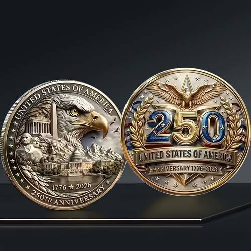 3d exquisite carved commemorative coin usa 250th anniversary coin bald 1776 2026 anniversary coin novelty commemorative coin double sided historical design collectible grade commemorative coin 250 years of history commemorative gift
