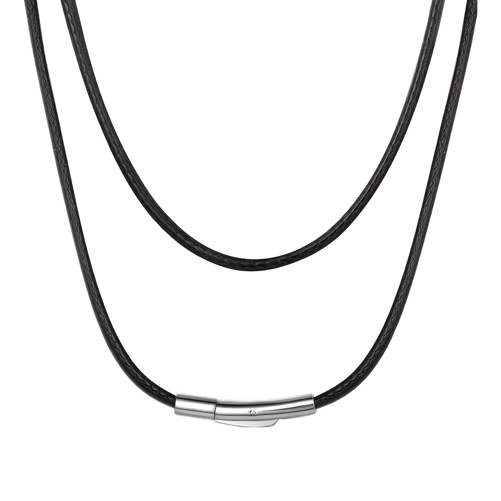 TEMU Collana da impermeabile intrecciata con catena in di cera , larghezza 2/3/4/5 mm, fibbia, 16-32 pollici