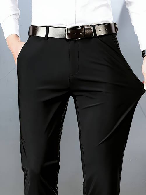 classic mens trousers in suitable for formal and casual occasions featuring a and wrinkle free fabric